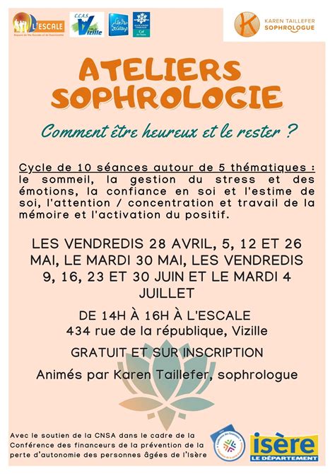 Ateliers Sophrologie Seniors L Escale Vizille La Gazette Chez Vous