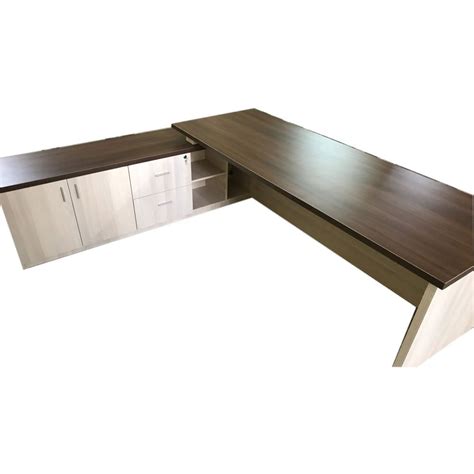 Engineered Wood L Shaped Wooden Office Table With Storage At Rs