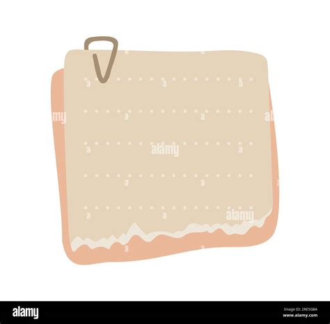 Paper scrap with clip, Ripped page piece. Torn note paper page, Vector