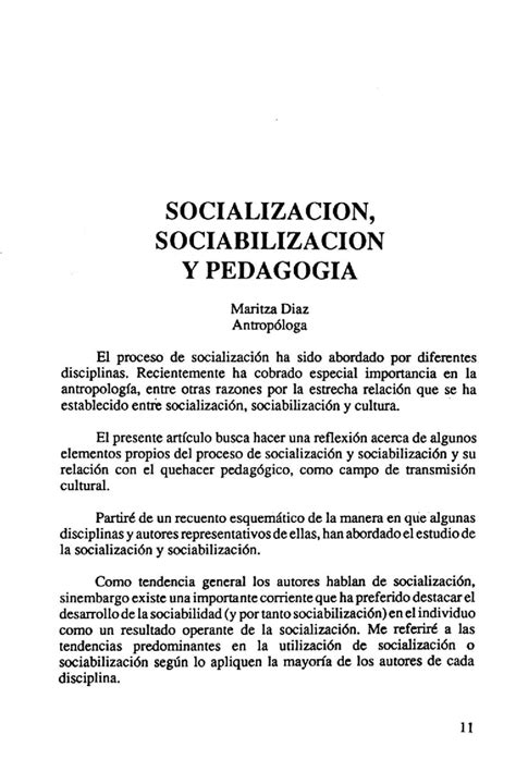 Dialnet Socializacion Sociabilizacion Ypedagogia