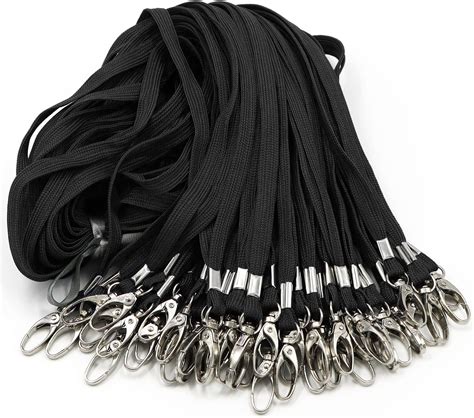 Amazon Pack Black Lanyard Bulk Lanyards For Id Badges Flat