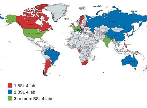 Maps Of BSL 4 Labs Around The World Aka Labs Which Contain Contagious