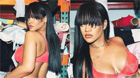 Pregnant Rihanna Bares Baby Bump For Savage X Fenty Shoot In Orange