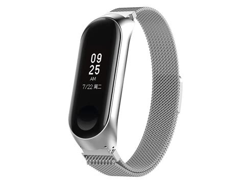 Pulseira Bracelete Milanese Loop Fecho Magn Tico Xiaomi Mi Band Cinza