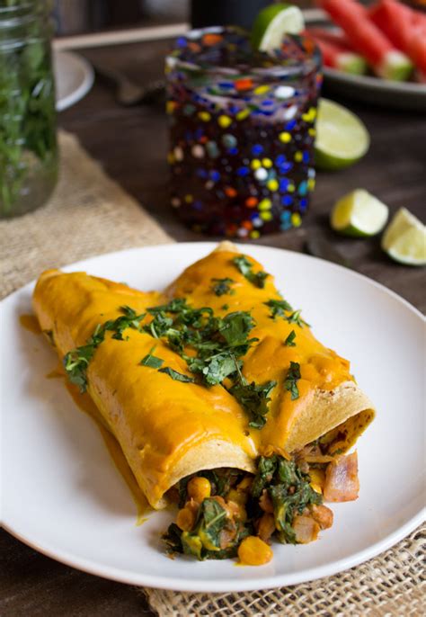 Vegan Chipotle Sweet Potato Enchiladas