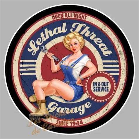 Sticker Pin Up Garage V8 Usa Hot Rod Autocollant Pinup Vintage Retro