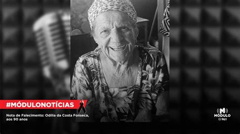 Nota de Falecimento Odília da Costa Fonseca aos 90 anos Módulo FM