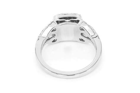 Icebox 075ctw Cushion Double Halo Fancy Shank Diamond Engagement Ring All Natural