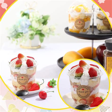 Buy 50 Pack Dessert Cups With Dome Lids Disposable Plastic Cups With