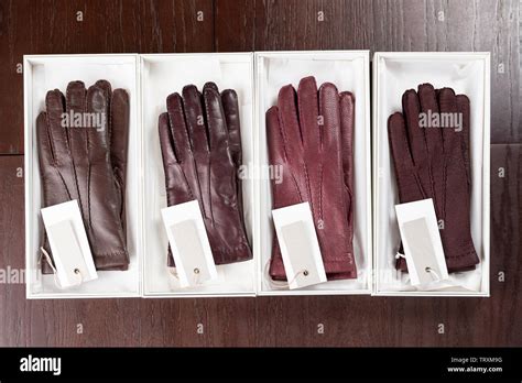 Set of leather gloves Stock Photo - Alamy