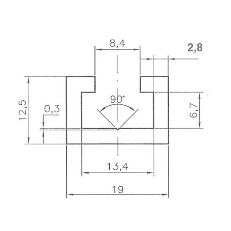 Profilés T-Track 1000 mm x 19 x 12,5