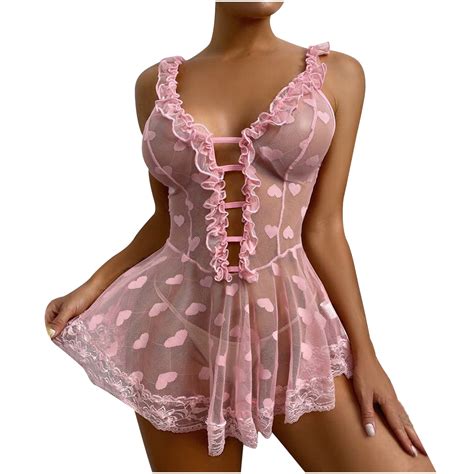 Yeahitch Women Chemises Lace Smock Lingerie Mini Babydoll Lingerie