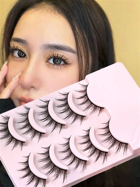 5pairs Manga Lashes Cosplay Dance Performance Eyelash 3d Natural Faux Mink Lash Makeup False