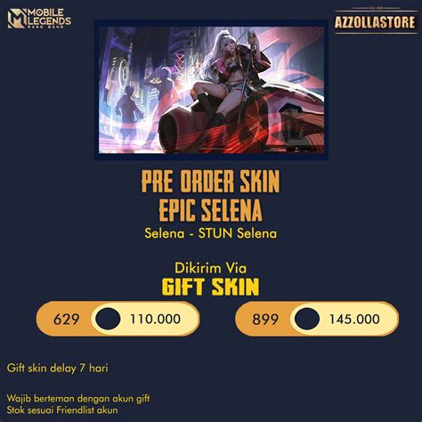 Beli Skin S T U N Selena Epic Skin Selena Mobile Legends Terlengkap