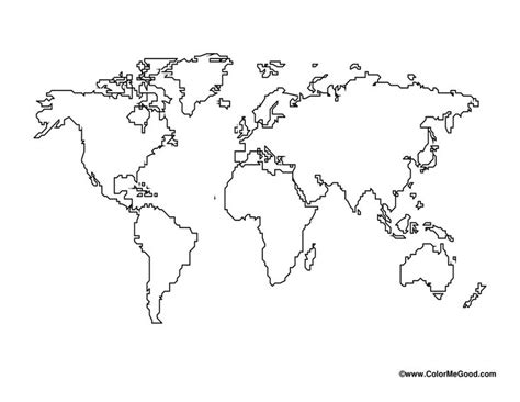 World Blank Map Worksheet • Have Fun Teaching | Carte du monde, Carte ...