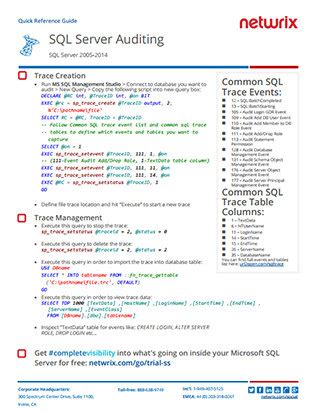 Sql Server Auditing Quick Reference Guide Hot Sex Picture