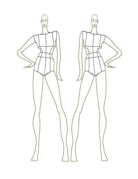 Body Sketch For Fashion Design at PaintingValley.com | Explore ...