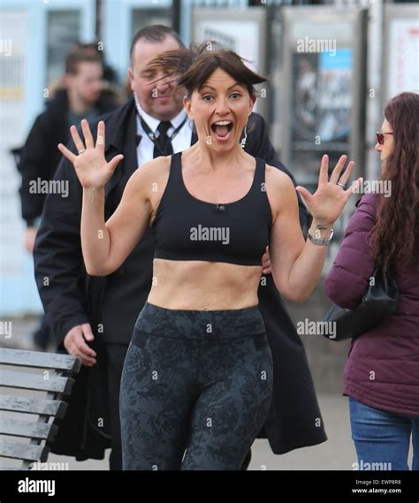 Davina Mccall On The Southbank Filming This Morning Outside Itv