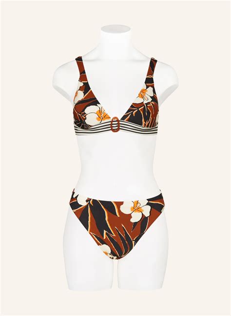 Maryan Mehlhorn Brazilian Bikini Hose Art Nautic In Braun Schwarz Creme