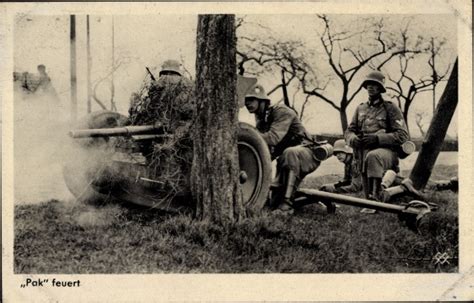 Ansichtskarte Postkarte Deutsche Wehrmacht Pak Feuert Akpool De