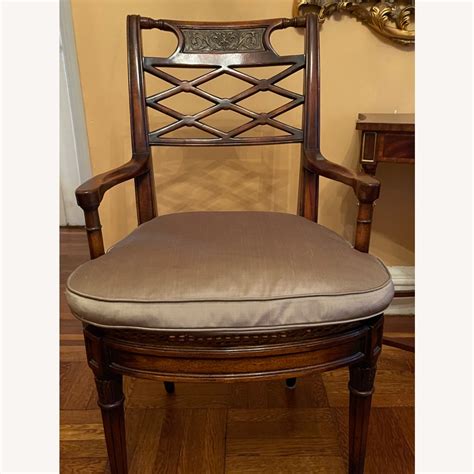 2 Theodore Alexander Mahogany X Back Chairs Aptdeco