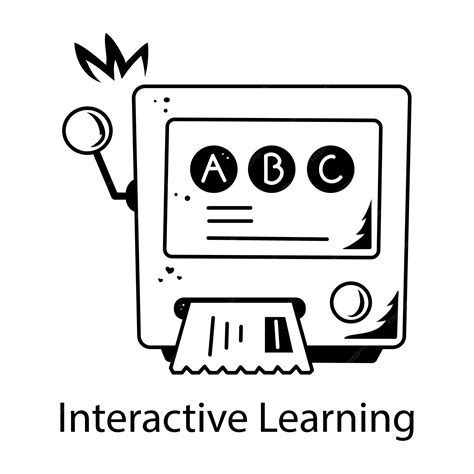 Premium Vector | Modern hand drawn icon of interactive learning