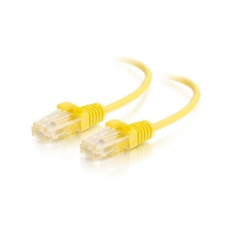 C2G (Legrand) 7FT Cat6 High-Density 28AWG Slim Data Center Patch Cord — Yellow (5-Pack) (CG-C6-C6-SLIM-7FT-YL-5PK)