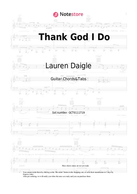 Thank God I Do chords and tabs Lauren Daigle in Note-Store.com | Guitar ...