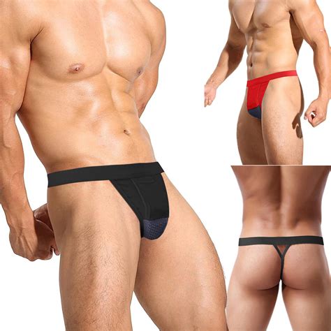 Men S Sexy Pouch G String Thongs Mesh Swim Low Rise Bikini Briefs