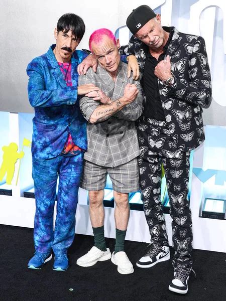Anthony Kiedis Flea And Chad Smith Of Red Hot Chili Peppers Arrive At The 2022 MTV Video Music