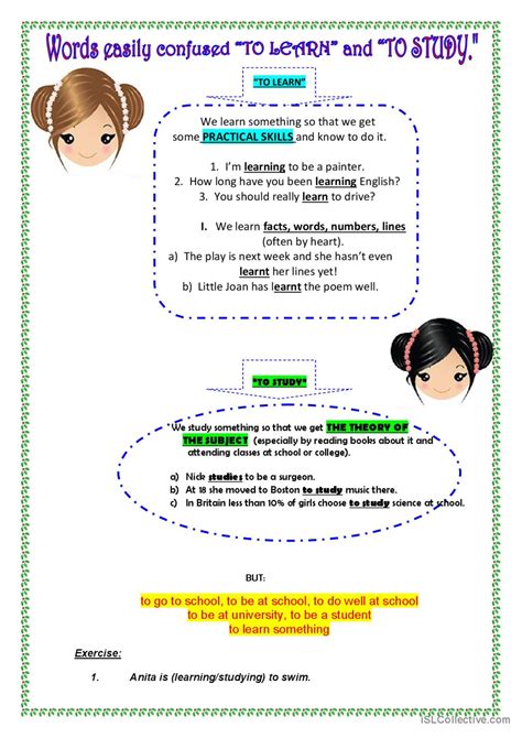 Words Easily Confused TO LEARN TO English ESL Worksheets Pdf Doc