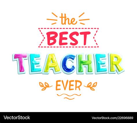 Best Teacher Ever White Poster Royalty Free Vector Image