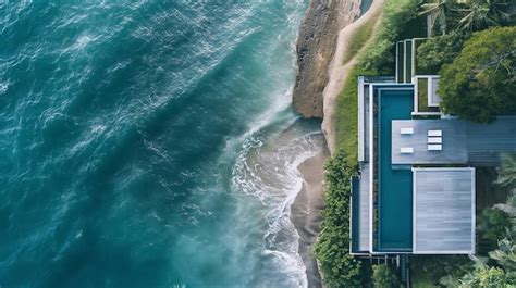 Premium Photo Aerial View Of Seaside Villa Perched On Cliffside