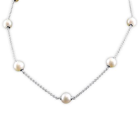 Sterling Silver Tin Cup Freshwater Pearl Necklace Underwoods Jewelers