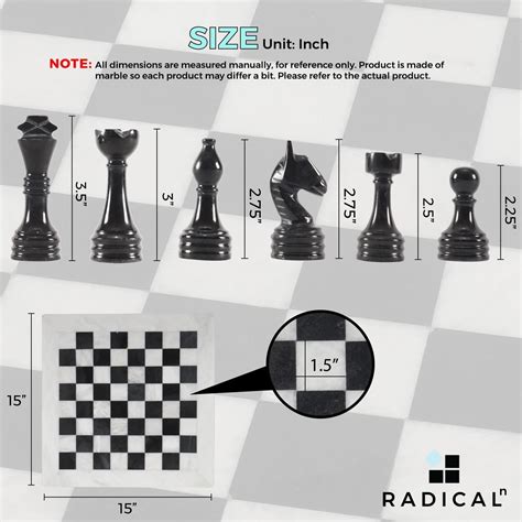 Radicaln 15 Inches Handmade White And Black Weighted Full Chess Game S