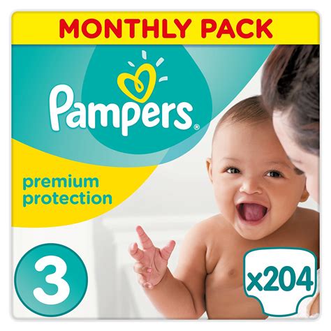 Pampers Premium Protection Nappies Monthly Saving Pack Size 3 Pack Of