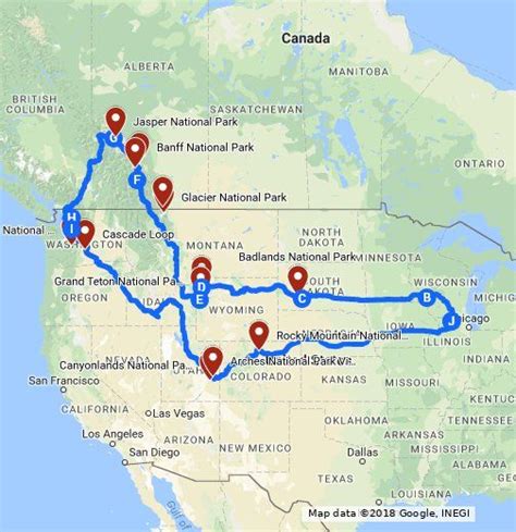 √ Road Trip Map Of Western Us National Parks