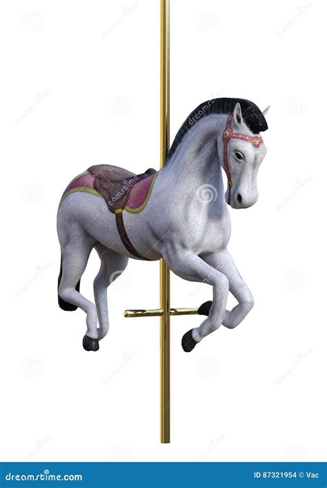 3d Rendering Carousel Horse On White Stock Illustration Illustration