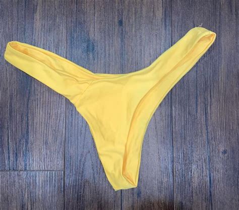 Thong Bikini Bottom Yellow Size L From Shelby