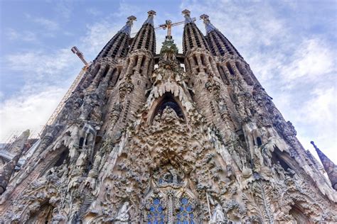 Basilica Temple Expiatori De La Sagrada Familia In Barcelona Spain