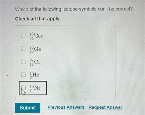 Solved Which Of The Following Isotope Symbols Can T Be Chegg