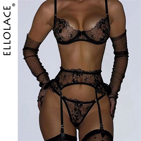 Ellolace Lingerie Sexy Delicate Underwear Embroidery Lace For Linen See