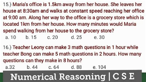 Civil Service Exam Numerical Reasoning Part6 Lumabas Youtube