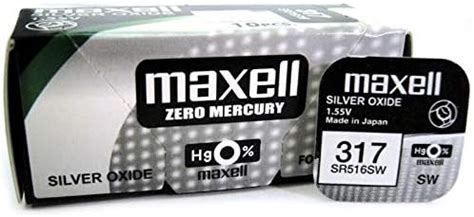 Maxell 317 SR 516 SW Silver Oxide Watch Battery Amazon De Fashion