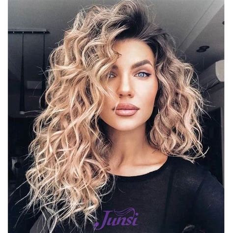 Short Blonde Ombre Color Curly Hair for Women Synethtic High ...