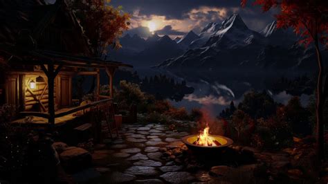 Nighttime Bliss Cozy Campfire Chirping Crickets Relaxing Sleep