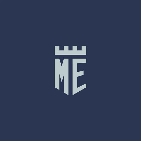 ME Logo Monogram With Fortress Castle And Shield Style Design 11464869