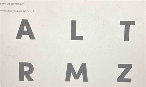 Solved Select The Correct Figure Which Letter Has Point Symmetry A L
