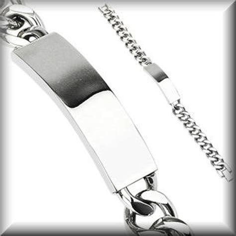 Engraved ID Bracelet Personalized Men's Bracelet Silver - Etsy