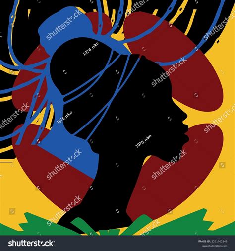 Silhouette Portrait African Girl Stock Vector Royalty Free 2261762149 Shutterstock